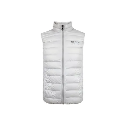 EMPORIO ARMANI EA7 Серый Белый Мужской Пуховый жилет