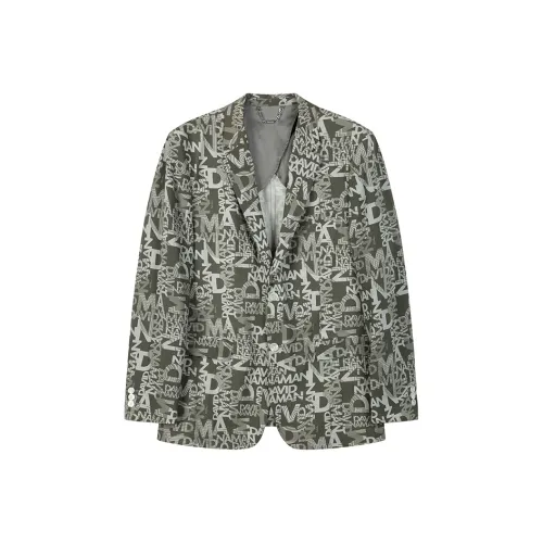 DAVID NAMAN Army Green Мужской Бизнес-костюм