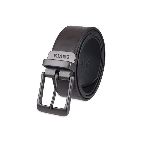 Levis Classic Logo Буква Резьба Украшение Шпилька Коровья кожа Ремни Мужской Коричневый Ширина 3,7CM