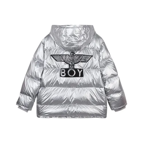 Boy London С капюшоном Пуховик Унисекс Серебряный