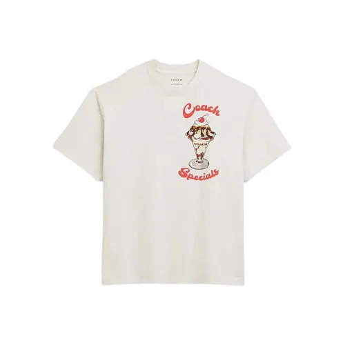 COACH Серый Белый Мужская T-Рубашка