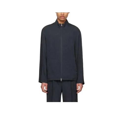 AMOMENTO SS24 ZIP UP Куртка Куртки Пальто Мужской Темный Темно-синий Темно-морской синий