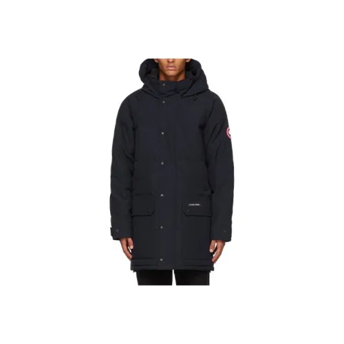 Canada Goose FW21 Однотонный с капюшоном пуховик мужской темно-синий