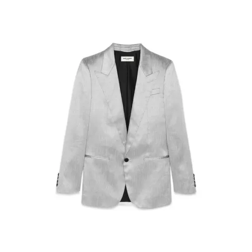 SAINT LAURENT SS22 Бизнес-костюм Пальто Мужской Серебряный