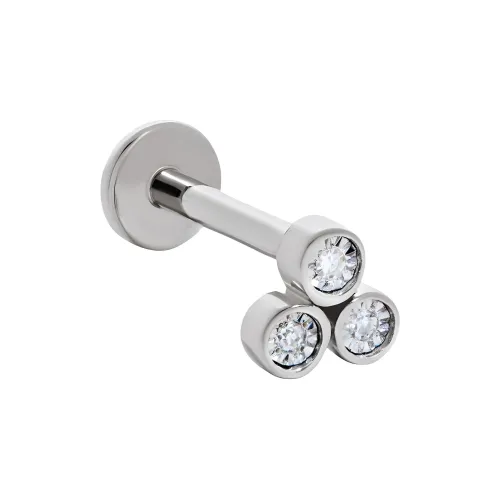 Monica Vinader 14K Белое золото с ромбовидными серьгами-гвоздиками Women's White