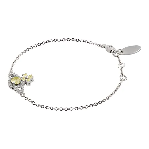 Vivienne Westwood Brass Crystal Bracelets Unisex Silver Вивьен Вествуд Латунь Кристалл Браслеты Унисекс Серебряный