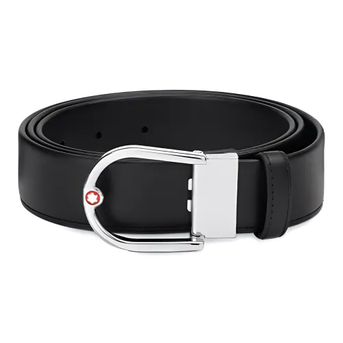 MONTBLANC Ремни из коровьей кожи унисекс черный ширина 3,5 см