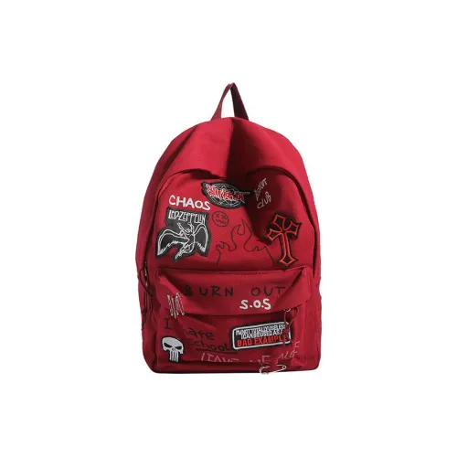 Aini Rabbit Холст Рюкзак Унисекс Красный Черный