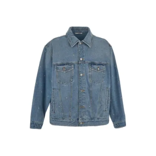 Valentino Джинсовый Синий Мужской Джинсовый Куртки