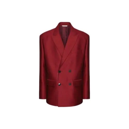 Valentino SS24 Бизнес Костюм Пальто Мужской RUBY RED