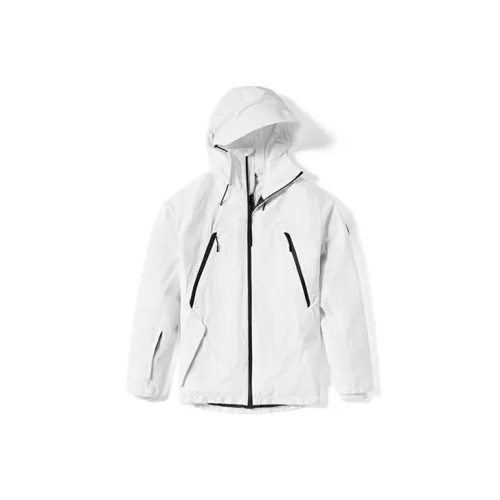 Timberland Однотонный С капюшоном Утолщенный MID Длина Пуховая куртка Мужская Белая