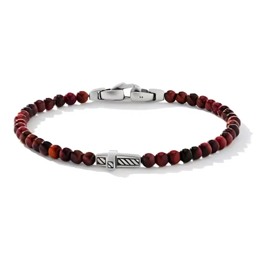 David Yurman Серебряный Браслеты с тигровым глазом Женские Красный
