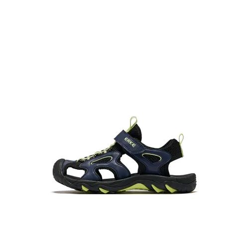 ERKE KIDS Джунгли Slip-resistant и дышащие низкие топовые сандалии черного и зеленого цвета для детей