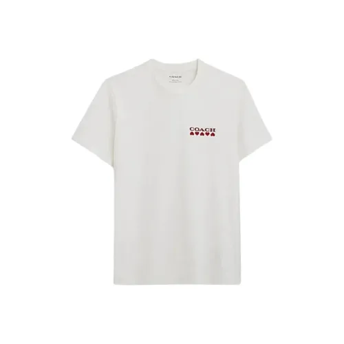 COACH Logo Letter Сердце Принт Круглый вырез Короткий рукав Мужская футболка