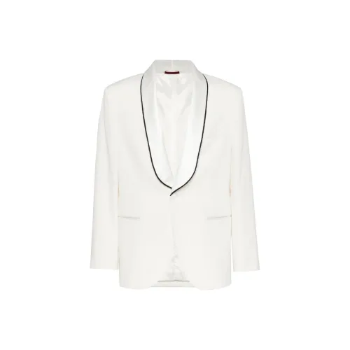 BRUNELLO CUCINELLI SS24 Бизнес-костюм Пальто Мужской Белый