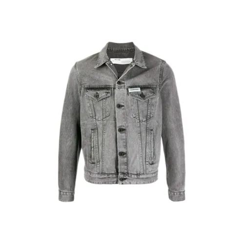 Off Белый SS20 Серый Мужские Джинсовые Куртки