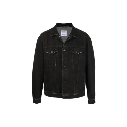 MARCELO BURLON Черные Мужские Джинсовые Куртки