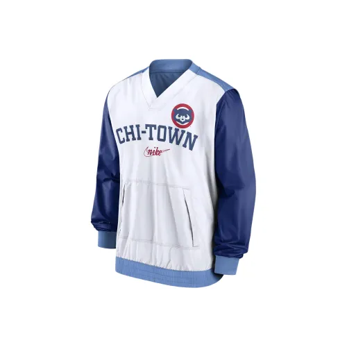 nike x MLB Rewind Warm Up Куртки Пальто MLB Chicago Cubs Мужской Синий