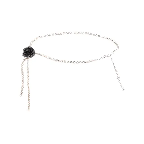 Alessandra Rich Цветочный узор цепи для талии женский серебряный