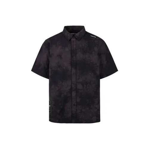 EVISU Kuro 2025 Летняя рубашка мужская с принтом "Черный повсюду"