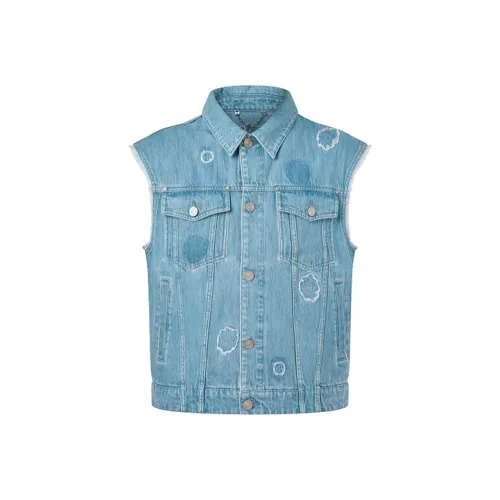 RARE Деним Жилет Мужской Синий Зеленый