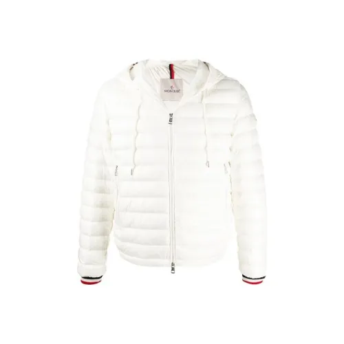 Moncler FW21 Однотонный С капюшоном Пуховик Мужской Белый