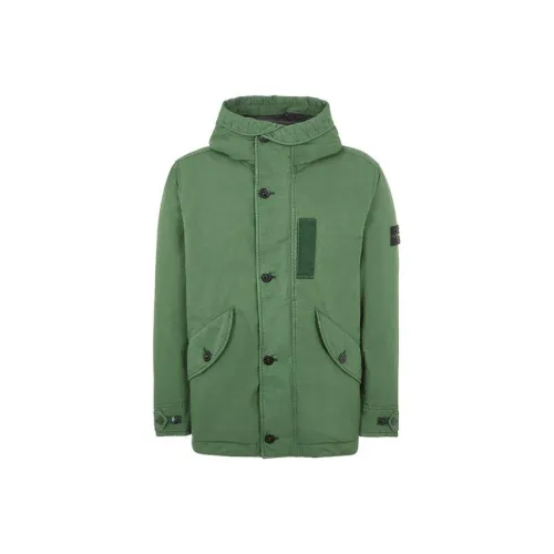 STONE ISLAND FW22 Однотонный С капюшоном Пуховик Мужской Оливково-зеленый