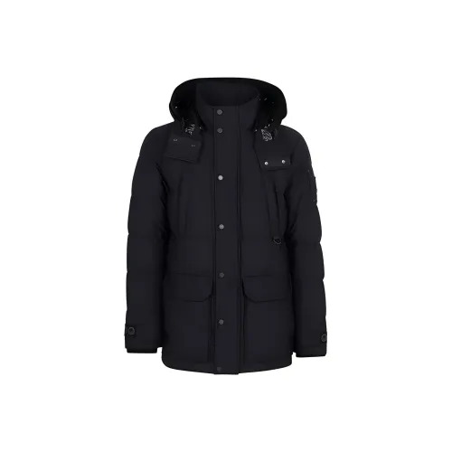 Moose Knuckles FW21 Однотонный С капюшоном Пуховик Мужской Черный