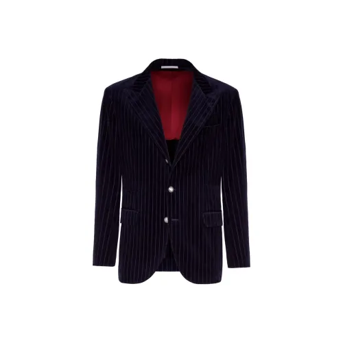 BRUNELLO CUCINELLI SS24 Бизнес-костюм Пальто Мужской Индиго