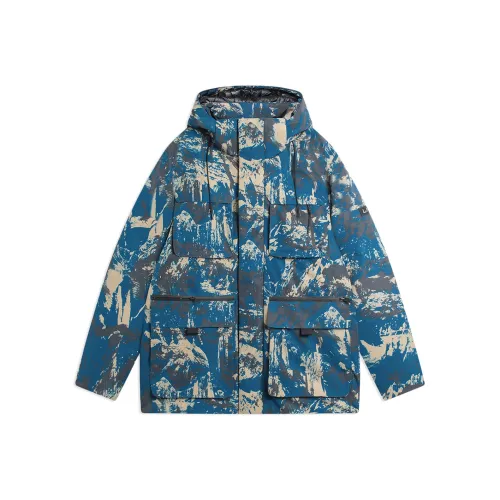 Подкладка Training Series пуховик зимний мужской с принтом "Лапис лазури" полный принт