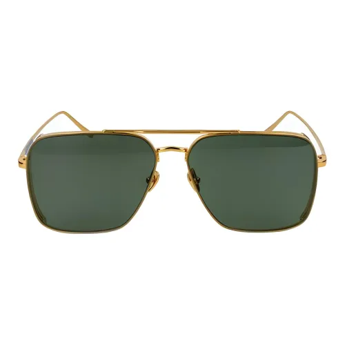 Linda Farrow Металл Aviator Солнцезащитные очки Женские Золото