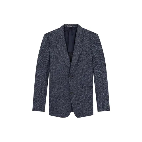 EMPORIO ARMANI FW23 Бизнес-костюм Пальто Мужской Синий Серый