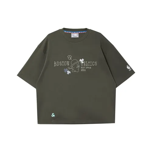 JACK JONES· Джек JONES NBA Co Бренд T Рубашка Мужская E06 Черный Оливковый