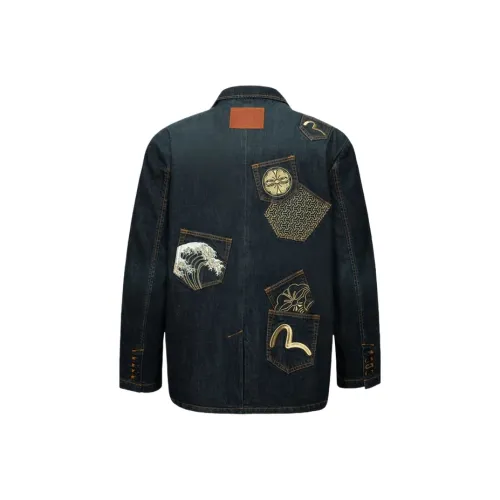 EVISU Бизнес-костюм Куртка Мужская Джинсовая Синяя