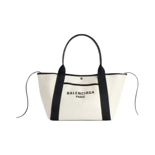Balenciaga Biarritz Хлопок Canvas Сумка-тоут Сумка для покупок Сумка среднего размера Женская Белая