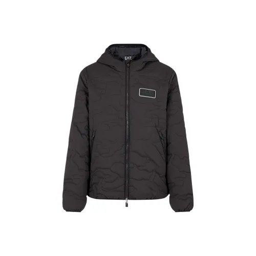 EMPORIO ARMANI EA7 FW24 Хлопковый пуховик Мужской Черный
