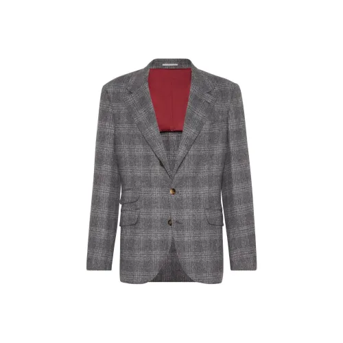 BRUNELLO CUCINELLI SS24 Бизнес-костюм Пальто Мужское Серое