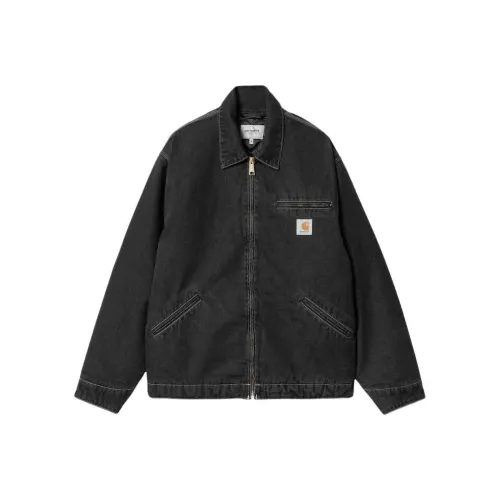Carhartt WIP Преппи стиль Коллекция OG Detroit Куртка Деним Куртка Мужская Черная Каменная стирка