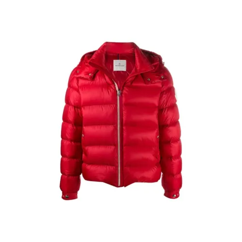 Moncler Однотонный С капюшоном Пуховик Мужской Красный
