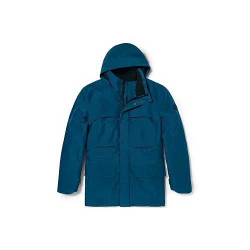 Timberland Хлопковый пуховик Мужской Средний синий