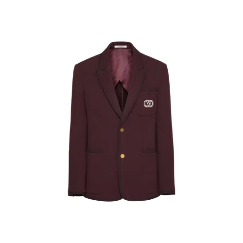 Valentino SS24 Бизнес Костюм Пальто Мужской Бордовый