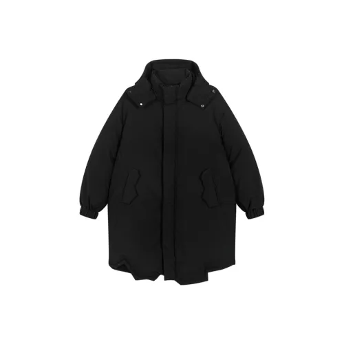 Bosieagender Однотонный Съемный капюшон Свободный крой ДУГОНАЯ КУРТКА Унисекс