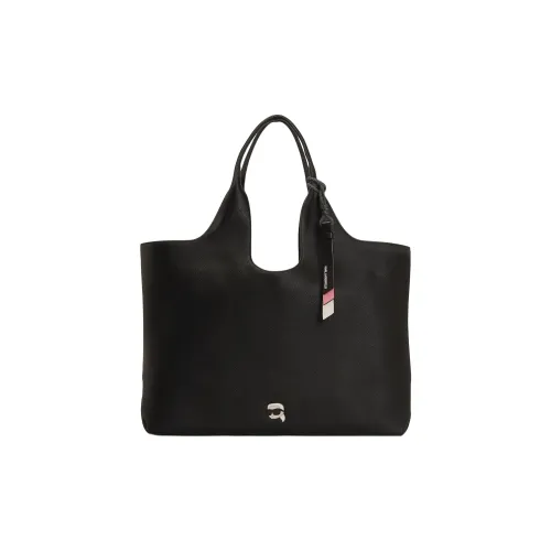 Karl Lagerfeld IKON Полиуретан ПУ (полиуретан) Тоут Сумка Сумка для покупок Сумка Большая Женская Черная