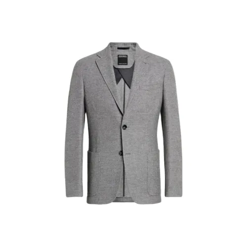 Zegna Бизнес Костюм Пальто Мужское Светло-Серое