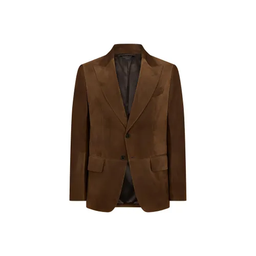 TOM FORD SS24 Бизнес Костюм Пальто Мужской Шоколад