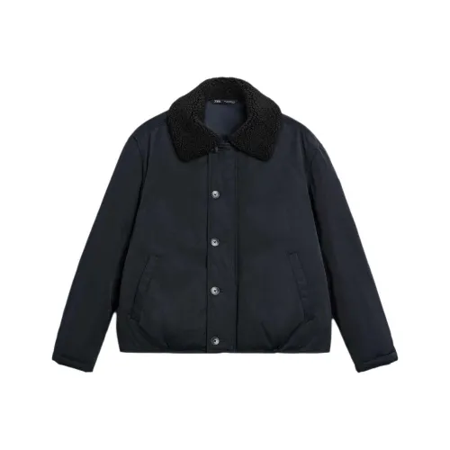 ZARA Пуховик Мужской Морской Синий