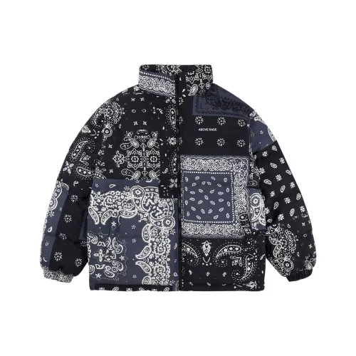 RASS Форма Камуфляж Воротник-стойка Свободный крой Пуховая куртка Унисекс