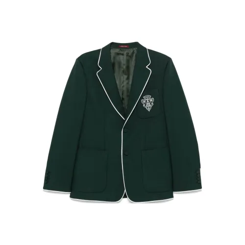 GUCCI FW24 Бизнес-костюм Пальто Мужской Зеленый