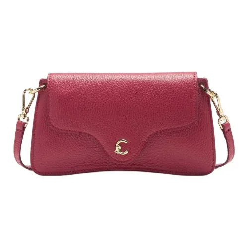 COCCINELLE C ME Коровья кожа крупнозернистая текстура сумка через плечо женская красная