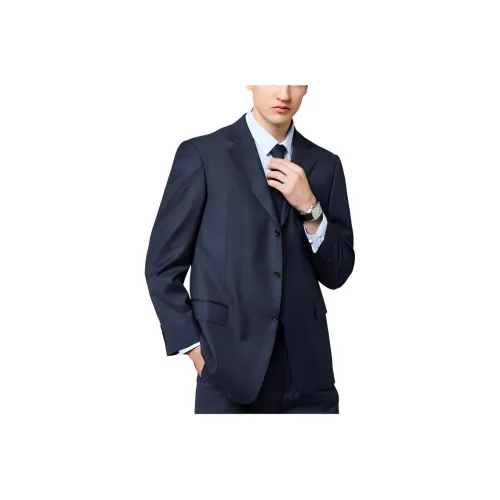 Francesco Totti Деловой костюм мужской темно-синий Fine Check